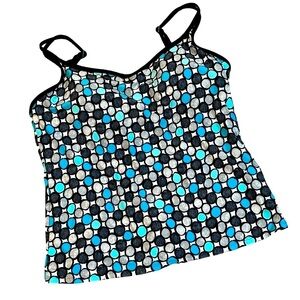 NAUTICA Swimsuit top Tankini Multicolor Stretchy Built-in bra Like new Size L